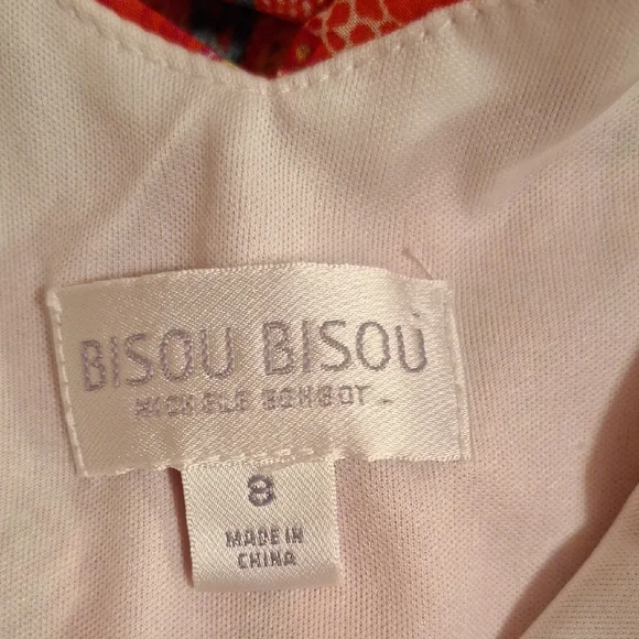 Bisou Bisou Pink and Orange Sundress. Excellent Condition Size 8 - Picture 9 of 10
